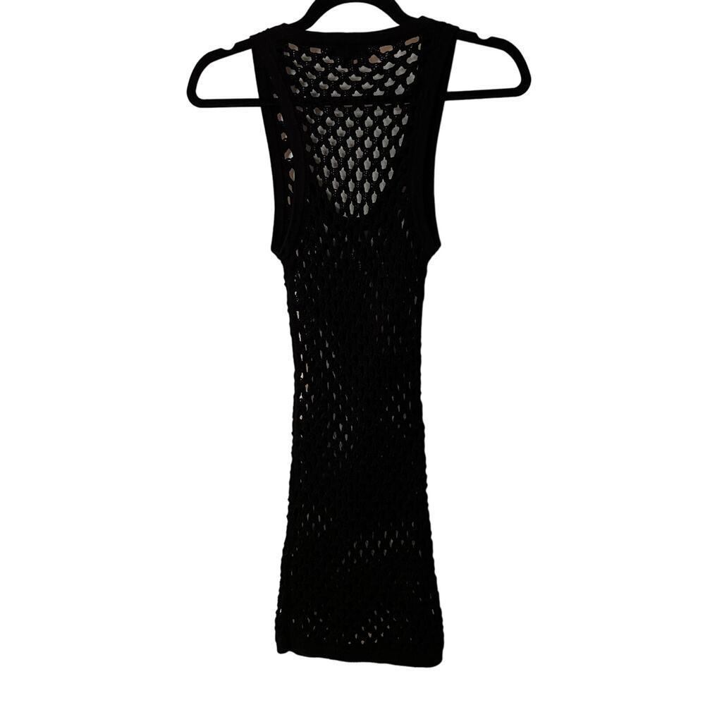 H:ours Black Crochet Swimwear Coverup Black Short Dress Size XS